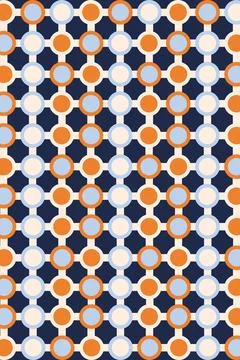 Retro Geometric Polkadot Seamless Pattern with Vintage Style Stock Illustration