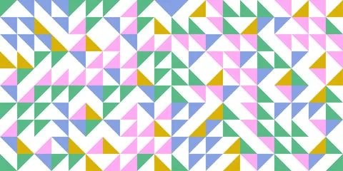 Retro geometric seamless pattern, abstract triangle shapes art. Trendy bauhaus Stock Illustration