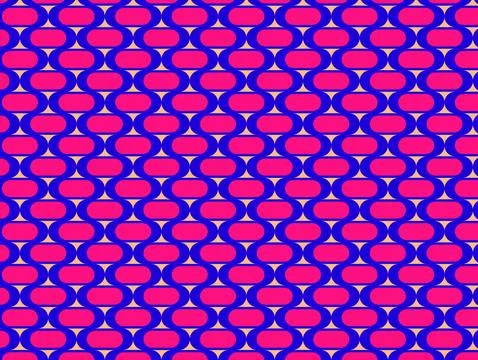 Retro Geometric Seamless Pattern in Bright Pink and Blue With Optical Pop A.. Stock Illustration