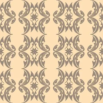 Retro geometric seamless pattern on a cream background Stock Illustration