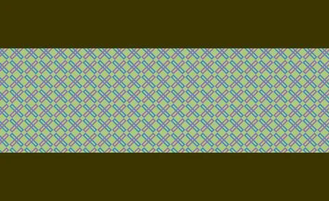 Retro Geometric Seamless Pattern With Diagonal Lattice In Teal, Purple and .. Stock Illustration