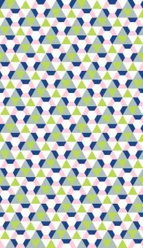 Retro geometric seamless pattern, faces, crystals, flowers Stock Illustration