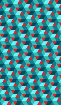 Retro geometric seamless pattern, faces, crystals, flowers Illustrazione stock