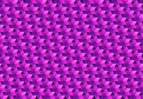 Retro geometric seamless pattern, faces, crystals, flowers Stock Illustration