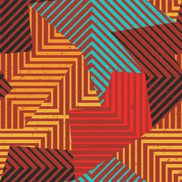 Retro geometric seamless pattern. Illustrazione stock