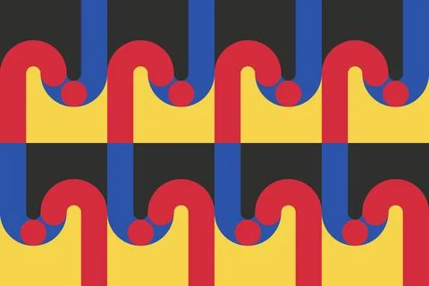 Retro Geometric Seamless Pattern Inspired by Mid Century Modern Design Illustrazione stock