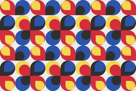 Retro Geometric Seamless Pattern Inspired by Mid Century Modern Design Illustrazione stock