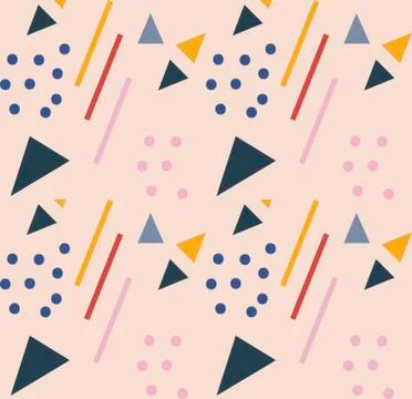 Retro geometric seamless pattern. Trendy endless background, repeating texture Stock Illustration