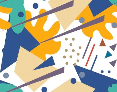 Retro geometric seamless pattern. Trendy endless background, repeating texture Stock Illustration