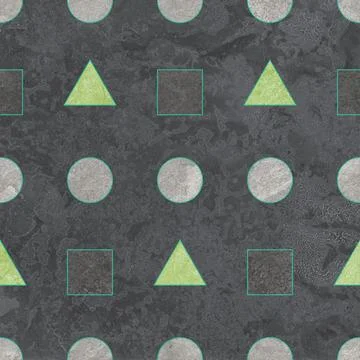 Retro Geometric Stone Tile Pattern in Earth Tones 스톡 사진