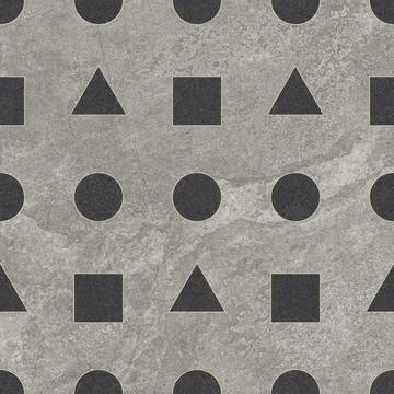 Retro Geometric Stone Tile Pattern in Earth Tones 스톡 사진