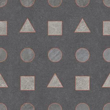 Retro Geometric Stone Tile Pattern in Earth Tones 스톡 사진