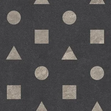 Retro Geometric Stone Tile Pattern in Earth Tones 스톡 사진