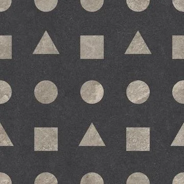Retro Geometric Stone Tile Pattern in Earth Tones 스톡 사진