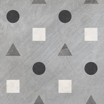 Retro Geometric Stone Tile Pattern in Earth Tones 스톡 사진