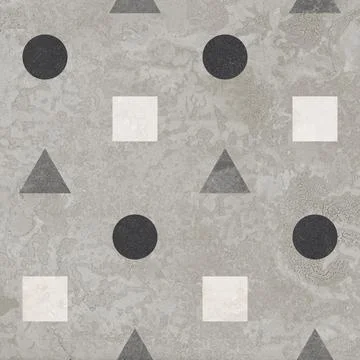 Retro Geometric Stone Tile Pattern in Earth Tones 스톡 사진