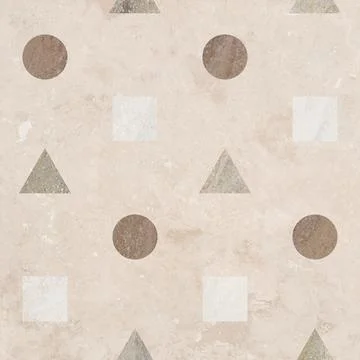 Retro Geometric Stone Tile Pattern in Earth Tones 스톡 사진