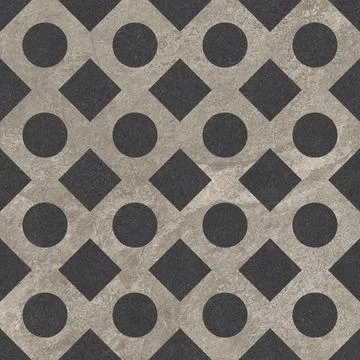 Retro Geometric Stone Tile Pattern in Earth Tones 스톡 사진
