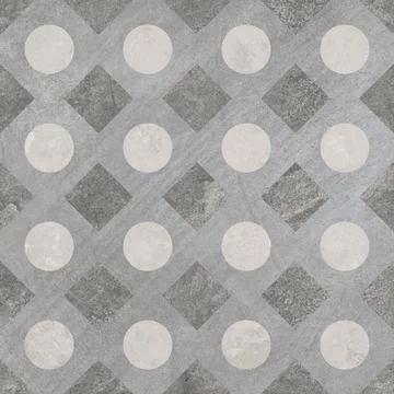 Retro Geometric Stone Tile Pattern in Earth Tones 스톡 사진