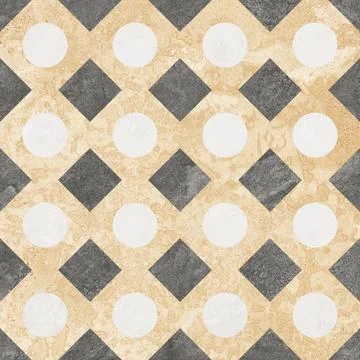 Retro Geometric Stone Tile Pattern in Earth Tones Stock Photos
