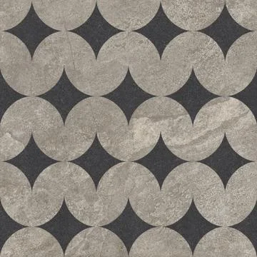 Retro Geometric Stone Tile Pattern in Earth Tones Stock Photos