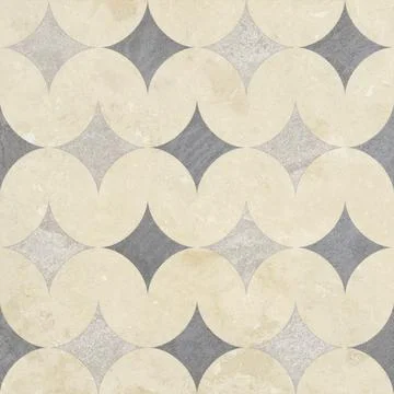 Retro Geometric Stone Tile Pattern in Earth Tones 스톡 사진