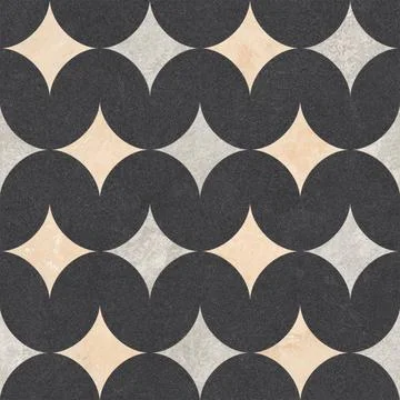 Retro Geometric Stone Tile Pattern in Earth Tones 스톡 사진