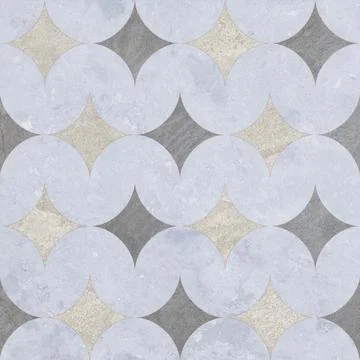 Retro Geometric Stone Tile Pattern in Earth Tones Stock Photos