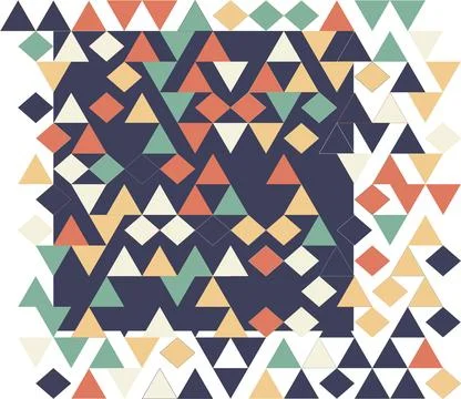 Retro Geometric Triangle Mosaic Pattern -  Pastel Block Shapes Vector Background 스톡 일러스트