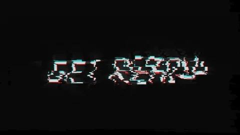 Retro get ready words on old tv vhs glitch interference screen Stock Footage 106051773