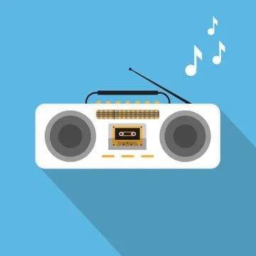 Retro ghetto blaster Stock Illustration