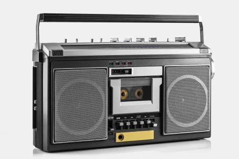 Retro ghetto blaster isolated Stock Photos
