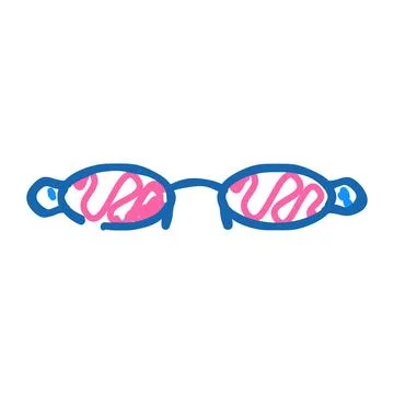 Retro glasses optical icon doodle illustration Stock Illustration