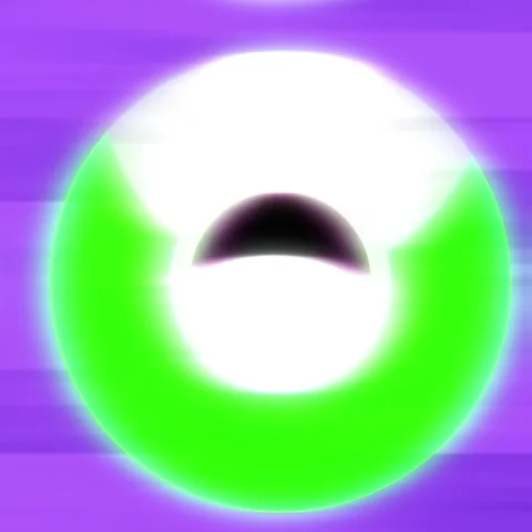 Retro Glitch Animation: Rotating Spherical Shapes with Neon Green and Purple Acc Stock Footage 334653950