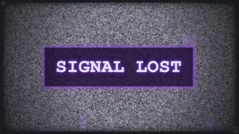 Retro Glitch Effect with Signal Lost Text on Static Noise Television Background Stock Footage 345756589