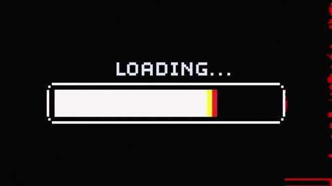 Retro glitch loading bar on a glitching screen, loopable animation Stock Footage 309046781