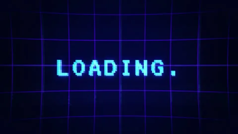 Retro Glitch LOADING Text Old TV Screen Pixel VHS Grid Background Stock Footage 340401976