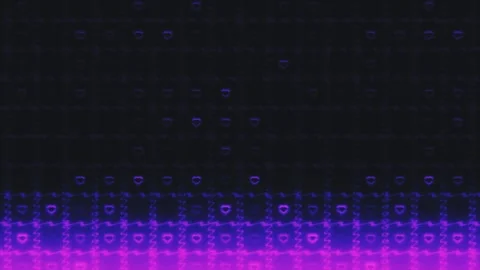 Retro Glitch Neon Heart Pattern Background Texture Stock Footage 337994130