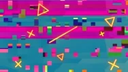 Retro Glitch Pixels Geometric Shapes Vj Loop Stock Footage