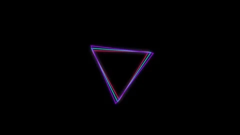 Retro Glitch Triangles: Aesthetic Neon Lines on Dark Background 库存影片 339177615
