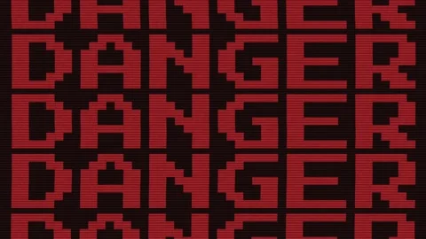 Retro Glitchy Danger Stock Footage 142321773