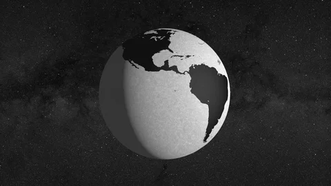 Retro globe spinning in black and white wide view - In 4k Stock Footage