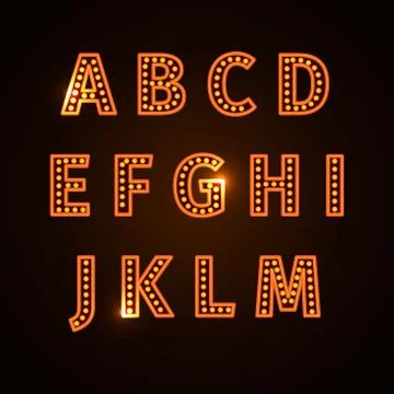 Retro glowing font Illustrazione stock