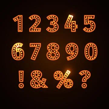 Retro glowing font Stock Illustration