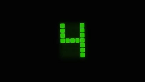 Retro Green Digital Pixel Countdown Timer Animation Sequence. Stock Footage 333155536