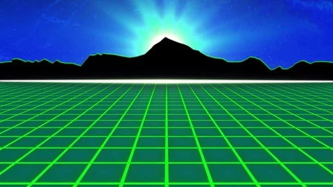 Retro Grid - Blue &amp; Green Stock-Footage 73566399