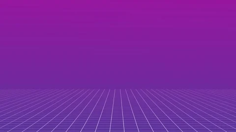 Retro grid floor animation with purple gradient background Stock Footage 330455878