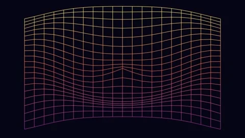 Retro grid motion graphic featuring vibrant neon orange to purple gradient .. Stock Footage 341427033