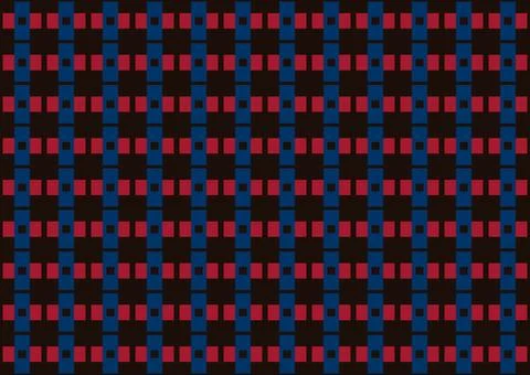 Retro Grid Pattern of Interlocking Dark Blue and Red Squares Stockillustratie