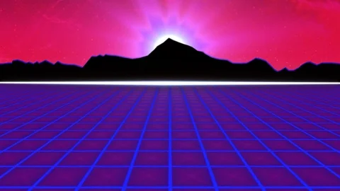 Retro Grid - Pink &amp; Blue Stock-Footage 73566393